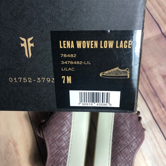 New Frye Lilac Woven Leather Sneakers Size 7 - Picture 6 of 7